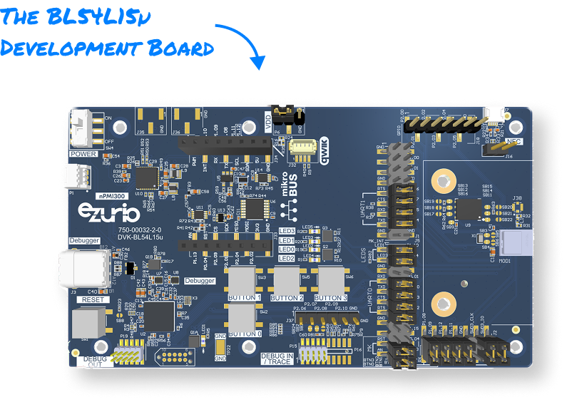 The BL54L15μ development board with text