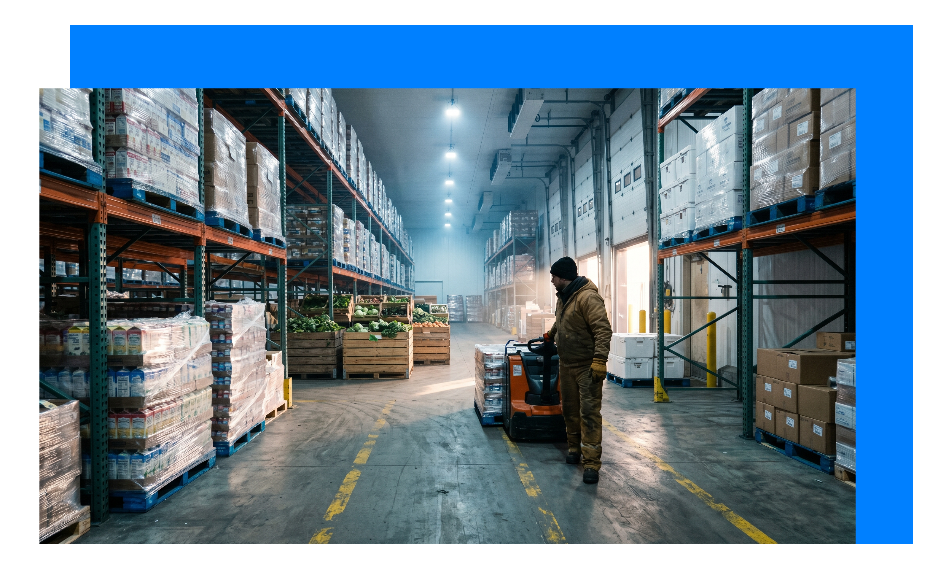 Cold chain distribution facility handling temperature-sensitive shipments across multiple lanes
