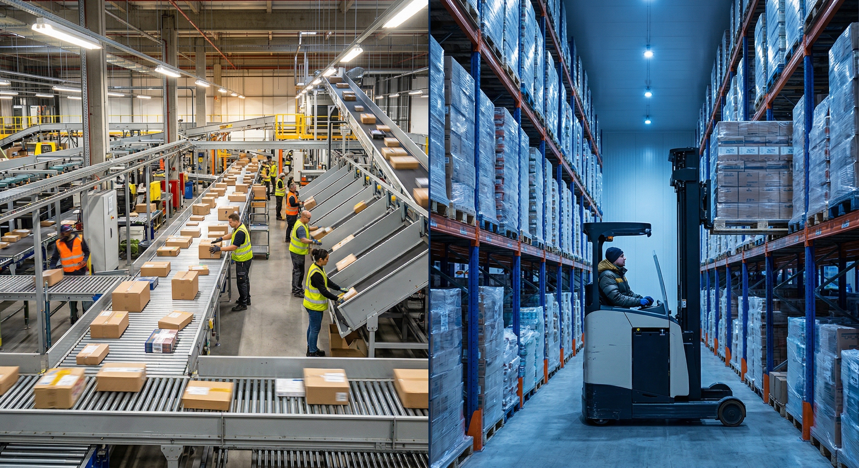 Configurable network showing two facilities side by side