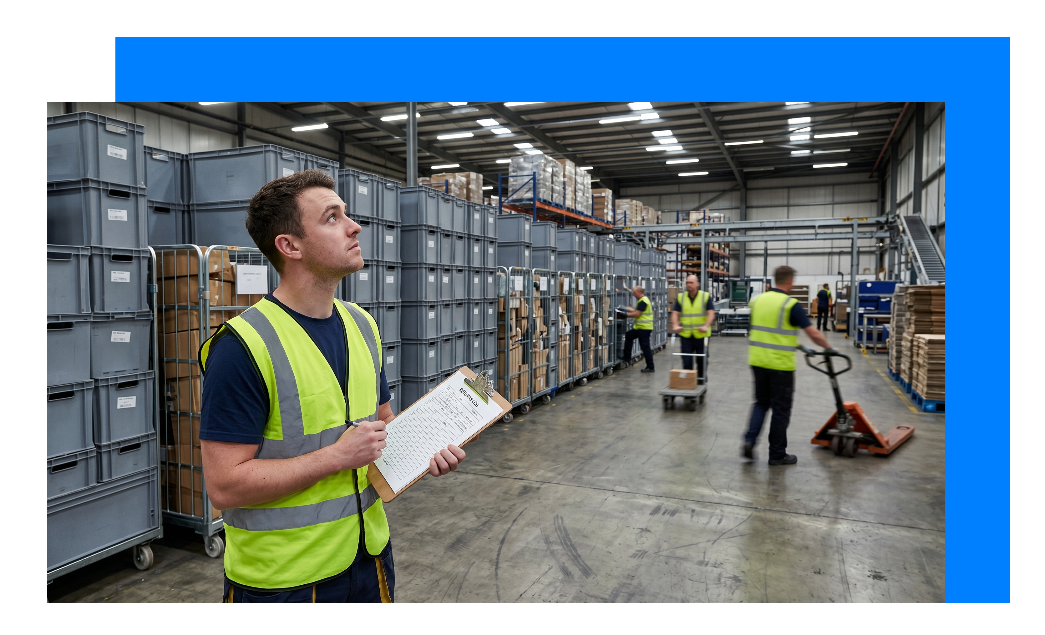 Manual reconciliation against rows of returnable assets. The fragmented workflow Blecon replaces.