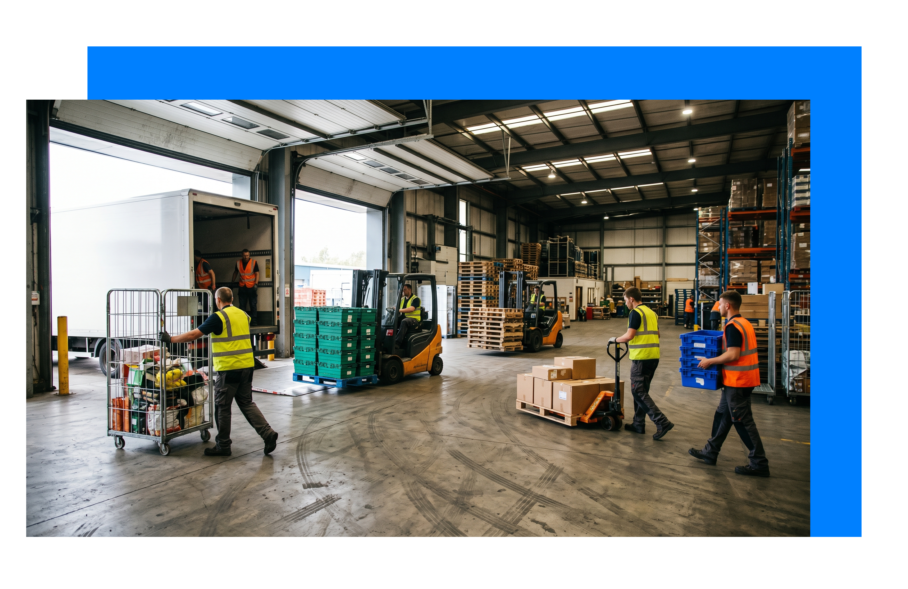 Returnable assets cycling through depots, sites and customer locations.